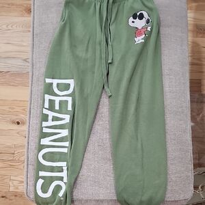 Peanuts Female Junior Green Jogger Pants